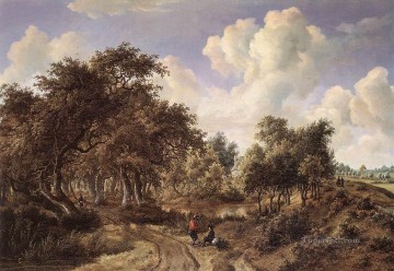 森の風景 1660 メインデルト ホッベマの森 Oil Paintings